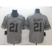 Dallas Cowboys #21 Ezekiel Elliott Gray Gridiron Gray Vapor Untouchable Limited Nike NFL Men Jersey