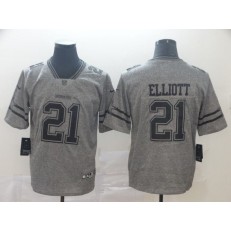 Dallas Cowboys #21 Ezekiel Elliott Gray Gridiron Gray Vapor Untouchable Limited Nike NFL Men Jersey