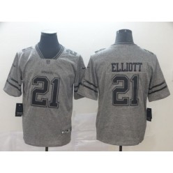 Dallas Cowboys #21 Ezekiel Elliott Gray Gridiron Gray Vapor Untouchable Limited Nike NFL Men Jersey