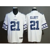 Dallas Cowboys #21 Ezekiel Elliott White Team Logos Fashion Vapor Limited Nike NFL Men Jersey