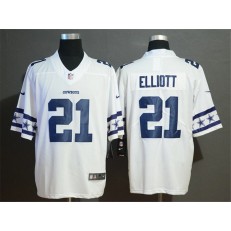 Dallas Cowboys #21 Ezekiel Elliott White Team Logos Fashion Vapor Limited Nike NFL Men Jersey