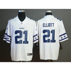 Dallas Cowboys #21 Ezekiel Elliott White Team Logos Fashion Vapor Limited Nike NFL Men Jersey