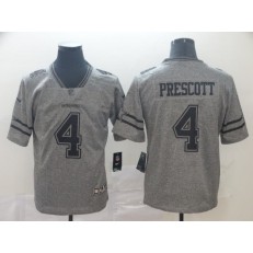 Dallas Cowboys #4 Dak Prescott Gray Gridiron Gray Vapor Untouchable Limited Nike NFL Men Jersey