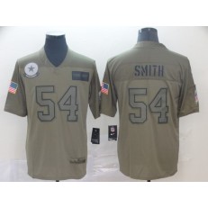 Dallas Cowboys #54 Jaylon Smith 2019 Olive Salute To Service Limited Nike NFL Men Jersey