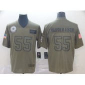 Dallas Cowboys #55 Leighton Vander Esch 2019 Olive Salute To Service Limited Nike NFL Men Jersey