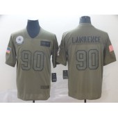 Dallas Cowboys #90 Demarcus Lawrence 2019 Olive Salute To Service Limited Nike NFL Men Jersey