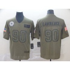 Dallas Cowboys #90 Demarcus Lawrence 2019 Olive Salute To Service Limited Nike NFL Men Jersey