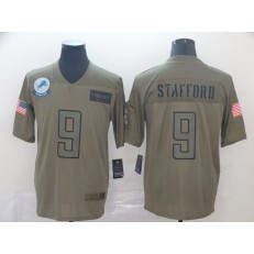 Detroit Lions #9 Matthew Stafford 2019 Olive Salute To Service Limited Nike NFL Men Jersey