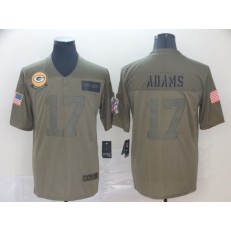 Green Bay Packers #17 Davante Adams 2019 Olive Salute To Service Limited Nike NFL Men Jersey
