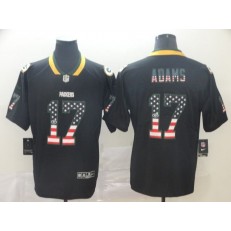 Green Bay Packers #17 Davante Adams Black USA Flag Fashion Limited Nike NFL Men Jersey