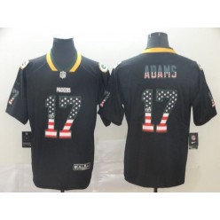 Green Bay Packers #17 Davante Adams Black USA Flag Fashion Limited Nike NFL Men Jersey