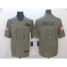 Minnesota Vikings #19 Adam Thielen 2019 Olive Salute To Service Limited Nike NFL Men Jersey