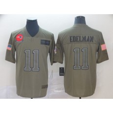 New England Patriots #11 Julian Edelman 2019 Olive Salute To Service Limited Nike NFL Men Jersey