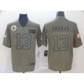 New Orleans Saints #13 Michael Thomas 2019 Olive Salute To Service Limited Nike NFL Men Jersey
