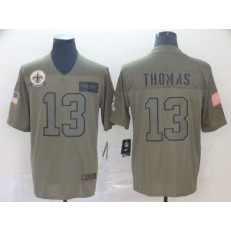 New Orleans Saints #13 Michael Thomas 2019 Olive Salute To Service Limited Nike NFL Men Jersey