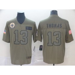 New Orleans Saints #13 Michael Thomas 2019 Olive Salute To Service Limited Nike NFL Men Jersey