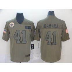 New Orleans Saints #41 Alvin Kamara 2019 Olive Salute To Service Limited NFL Nike Men Jersey
