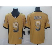 New Orleans Saints #9 Drew Brees Yellow Draft Fashion Limited Nike NFL Men Jersey