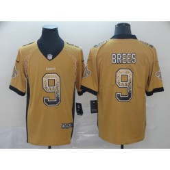 New Orleans Saints #9 Drew Brees Yellow Draft Fashion Limited Nike NFL Men Jersey