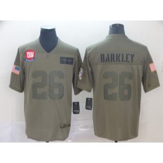 New York Giants #26 Saquon Barkley 2019 Olive Salute To Service Limited Nike NFL Men Jersey