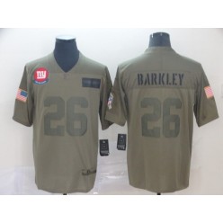 New York Giants #26 Saquon Barkley 2019 Olive Salute To Service Limited Nike NFL Men Jersey