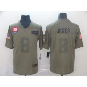 New York Giants #8 Daniel Jones 2019 Olive Salute To Service Limited Nike NFL Men Jersey