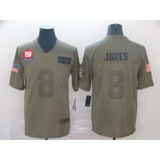 New York Giants #8 Daniel Jones 2019 Olive Salute To Service Limited Nike NFL Men Jersey