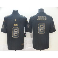 New York Giants #8 Daniel Jones Black Gold Vapor Untouchable Limited NFL Nike Men Jersey
