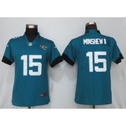 Women Nike Jacksonville Jaguars #15 Gardner Minshew II Teal Vapor Untouchable Limited Jersey