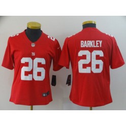 Women Nike New York Giants #26 Saquon Barkley Red Inverted Legend Limited Jersey