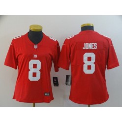 Women Nike New York Giants #8 Daniel Jones Red Inverted Legend Limited Jersey