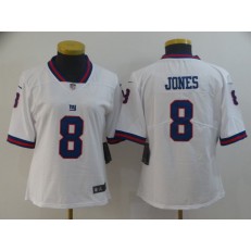 Women Nike New York Giants #8 Daniel Jones White Color Rush Limited Jersey