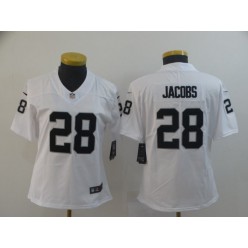 Women Nike Oakland Raiders #28 Josh Jacobs White Women Vapor Untouchable Limited Jersey