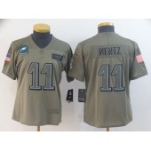 Women Nike Philadelphia Eagles #11 Carson Wentz 2019 Olive Salute To Service Limited Jersey