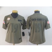 Women Nike Pittsburgh Steelers #19 JuJu Smith-Schuster 2019 Olive Salute To Service Limited Jersey