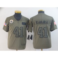 Youth Nike New Orleans Saints #41 Alvin Kamara 2019 Olive  Salute To Service Limited Jersey