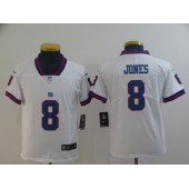 Youth Nike New York Giants #8 Daniel Jones White Color Rush Limited Jersey