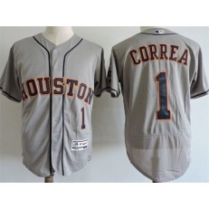 MLB Houston Astros 1 Carlos Correa Gray Home 2016 Flexbase Majestic Baseball Men Jersey