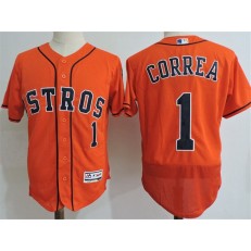 MLB Houston Astros 1 Carlos Correa Orange Home 2016 Flexbase Majestic Baseball Men Jersey