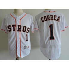 MLB Houston Astros 1 Carlos Correa White Home 2016 Flexbase Majestic Baseball Men Jersey