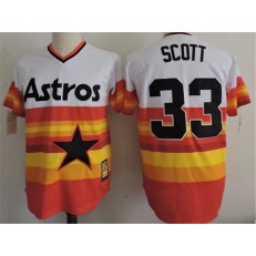 MLB Houston Astros 33 Mike Scott Orange Throwback Men Jersey