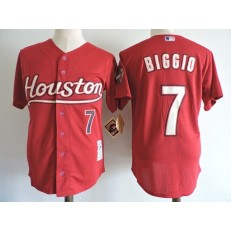 MLB Houston Astros 7 Craig Biggio Red Throwback Men Jersey