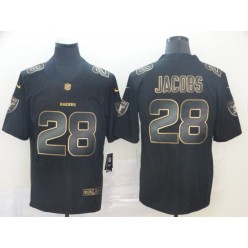 Oakland Raiders #28 Josh Jacobs Black Gold Vapor Untouchable Limited Nike NFL Men Jersey