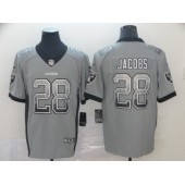 Oakland Raiders #28 Josh Jacobs Gray Drift Fashion Limited Nike NFL Men Jersey