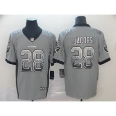 Oakland Raiders #28 Josh Jacobs Gray Drift Fashion Limited Nike NFL Men Jersey