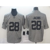 Oakland Raiders #28 Josh Jacobs Gray Gridiron Gray Limited Nike NFL Men Jersey