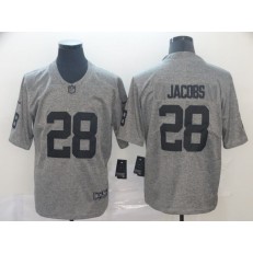 Oakland Raiders #28 Josh Jacobs Gray Gridiron Gray Limited Nike NFL Men Jersey