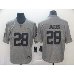 Oakland Raiders #28 Josh Jacobs Gray Gridiron Gray Limited Nike NFL Men Jersey
