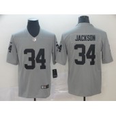 Oakland Raiders #34 Bo Jackson Gray Inverted Legend Limited Nike NFL Men Jersey