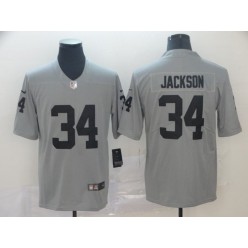 Oakland Raiders #34 Bo Jackson Gray Inverted Legend Limited Nike NFL Men Jersey